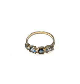 Ring - Goud - Blauwe edelstenen