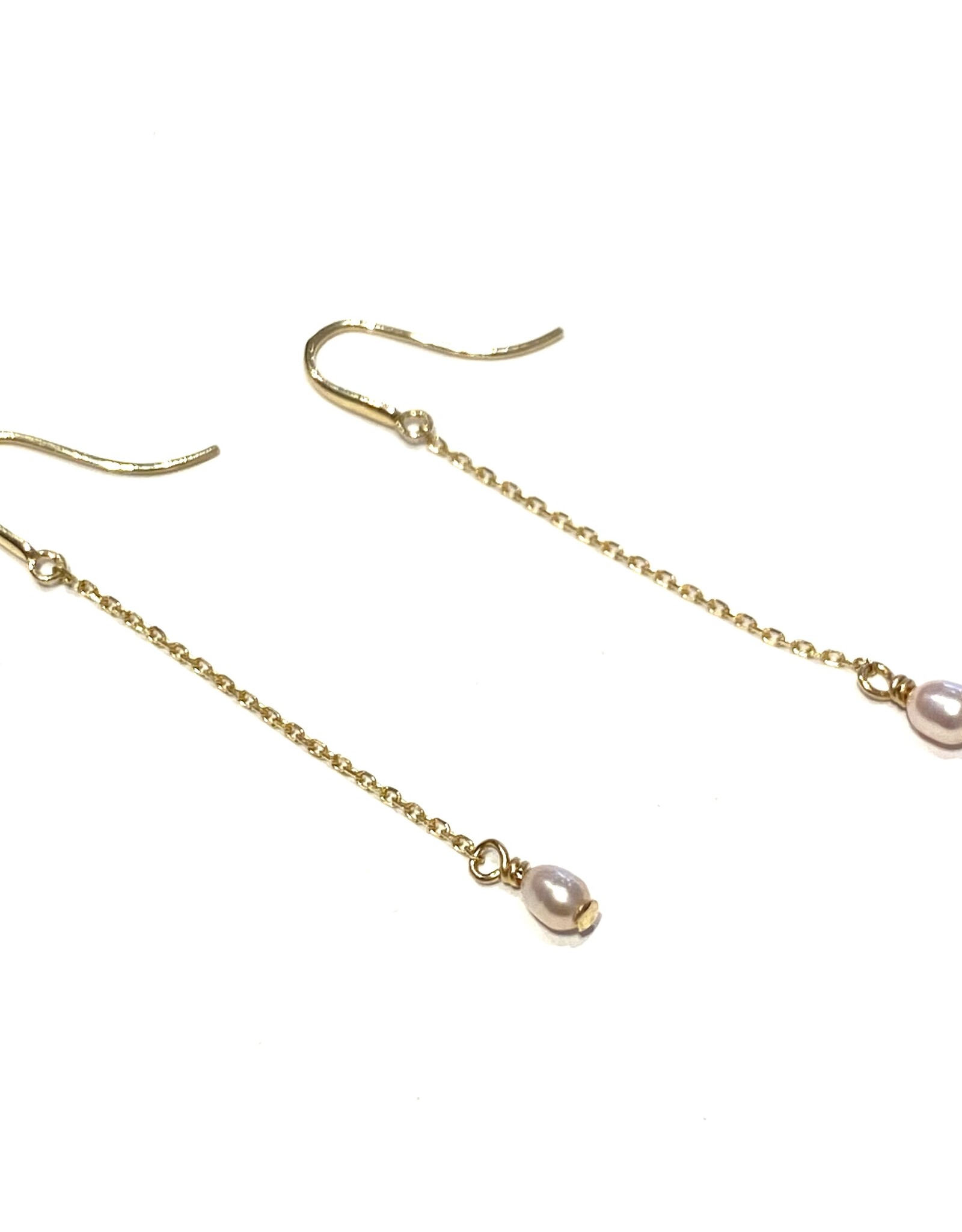 Bo Gold Earrings - Gold - Pink Pearl