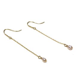 Bo Gold Earrings - Gold - Pink Pearl