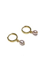 Bo Gold Oorbellen - Goud - Roze Parel