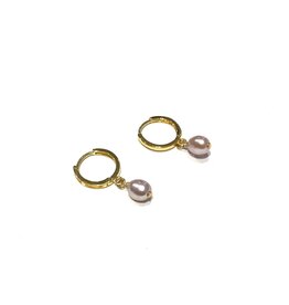 Bo Gold Earrings - Gold - Pink Pearl