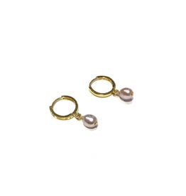 Bo Gold Earrings - Gold - Pink Pearl