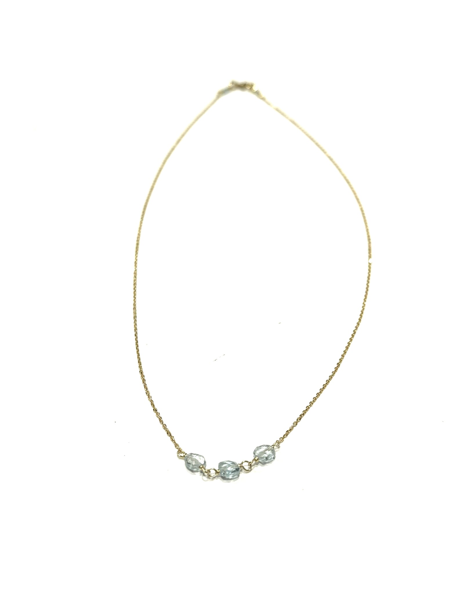 Bo Gold Necklace - Gold - Blue topaz