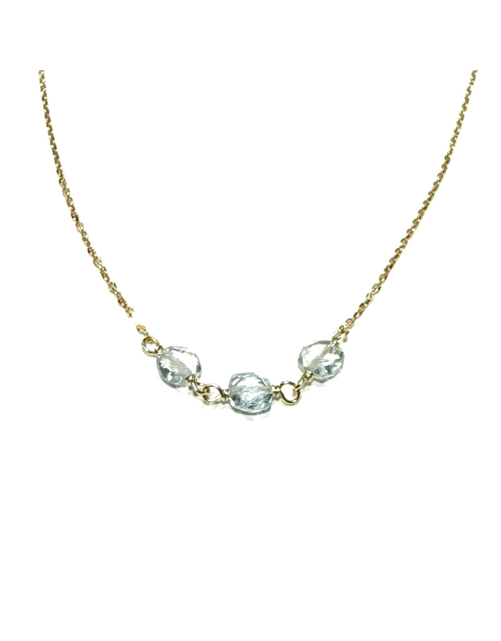 Bo Gold Necklace - Gold - Blue topaz