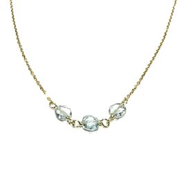 Bo Gold Necklace - Gold - Blue topaz