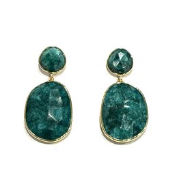 Sarah Lou Earrings - Green Chalcedony