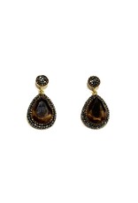 Sarah Lou Earrings - Smokey Topaz