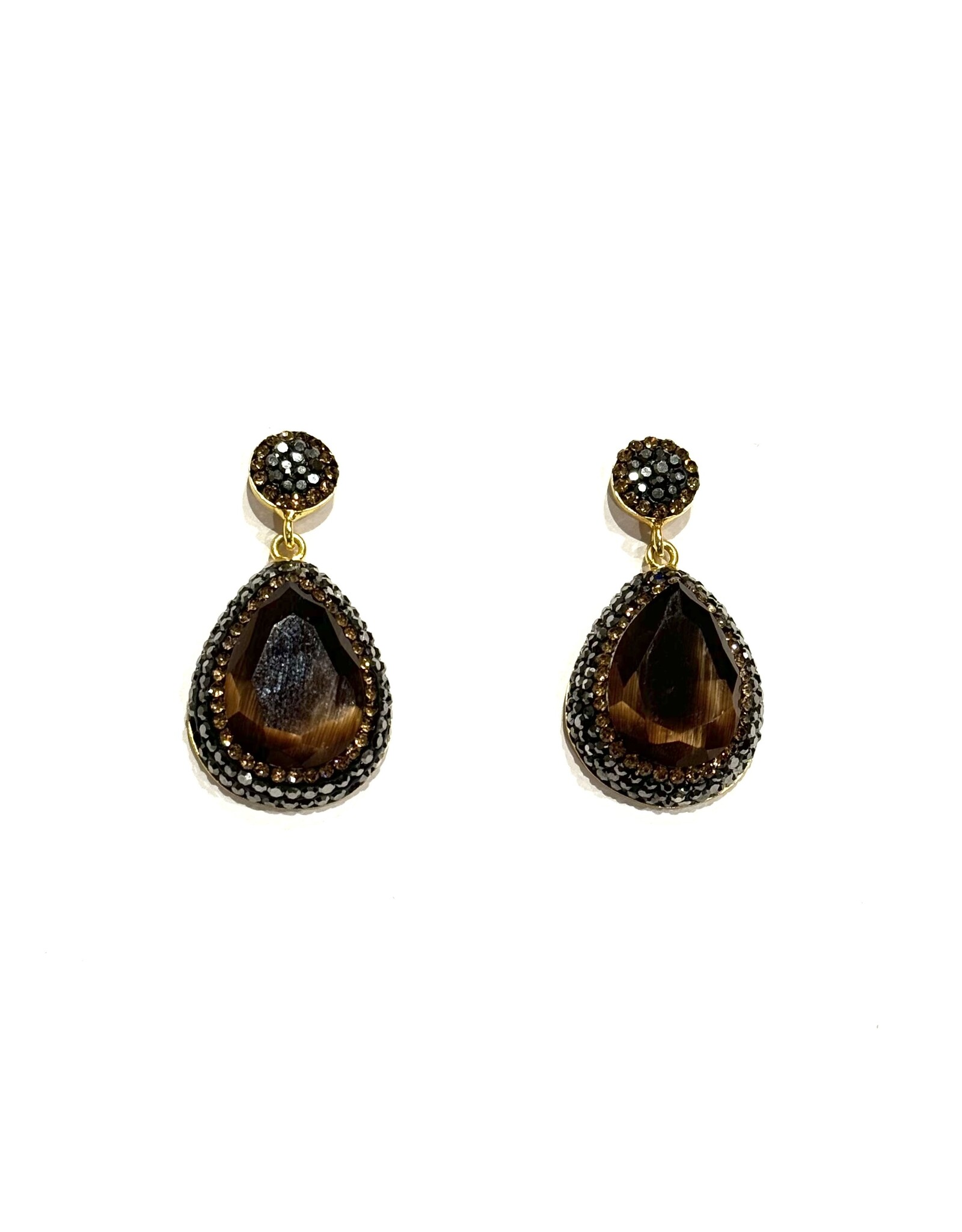 Sarah Lou Earrings - Smokey Topaz