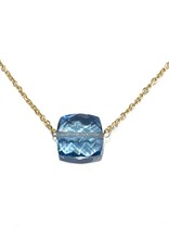 Bo Gold Necklace - Gold - London blue topaz