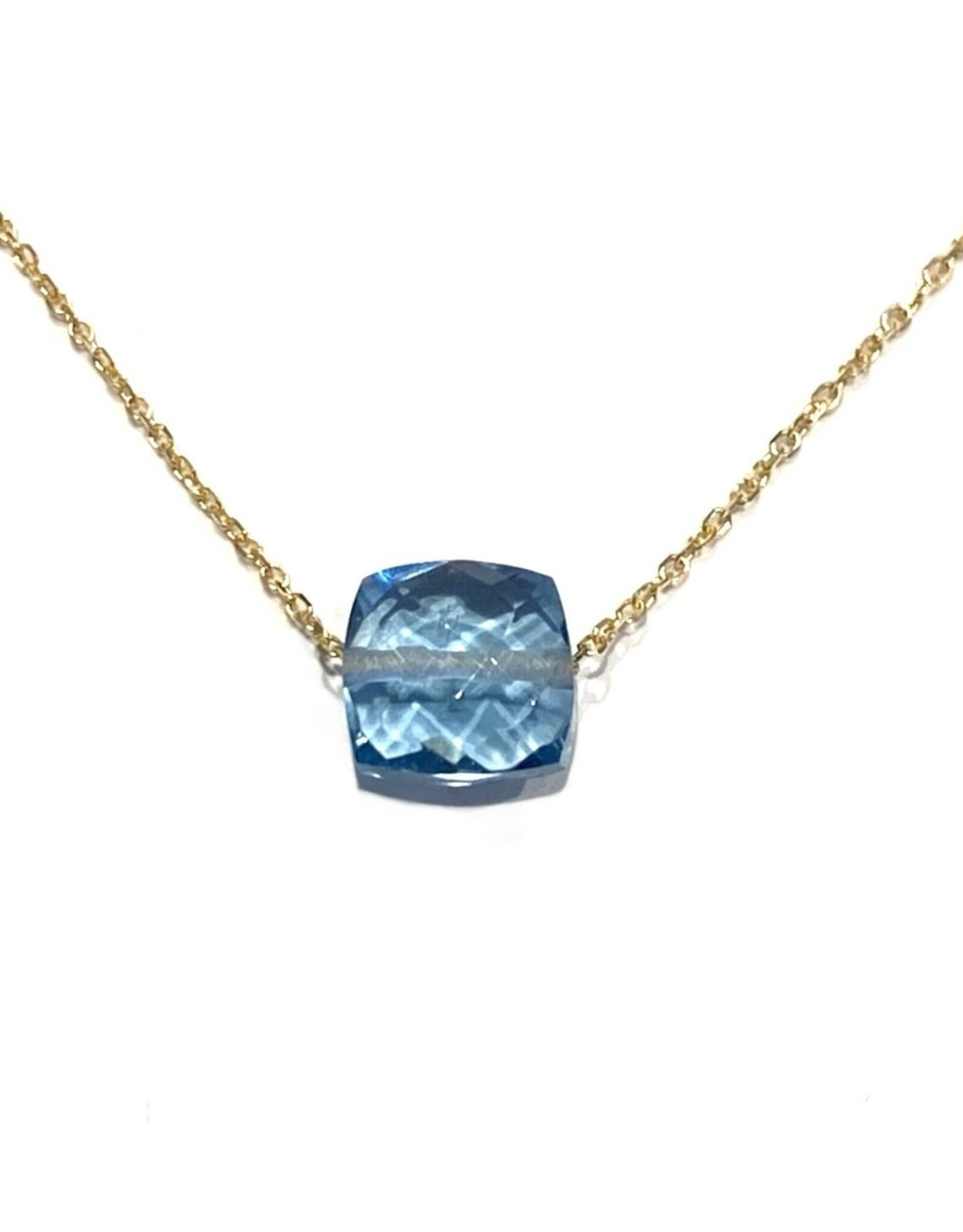 Bo Gold Necklace - Gold - London blue topaz