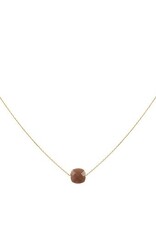 Bo Gold Ketting - Goud - Roze Maansteen