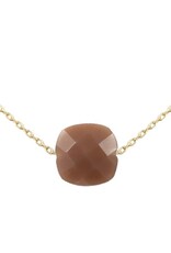 Bo Gold Ketting - Goud - Roze Maansteen