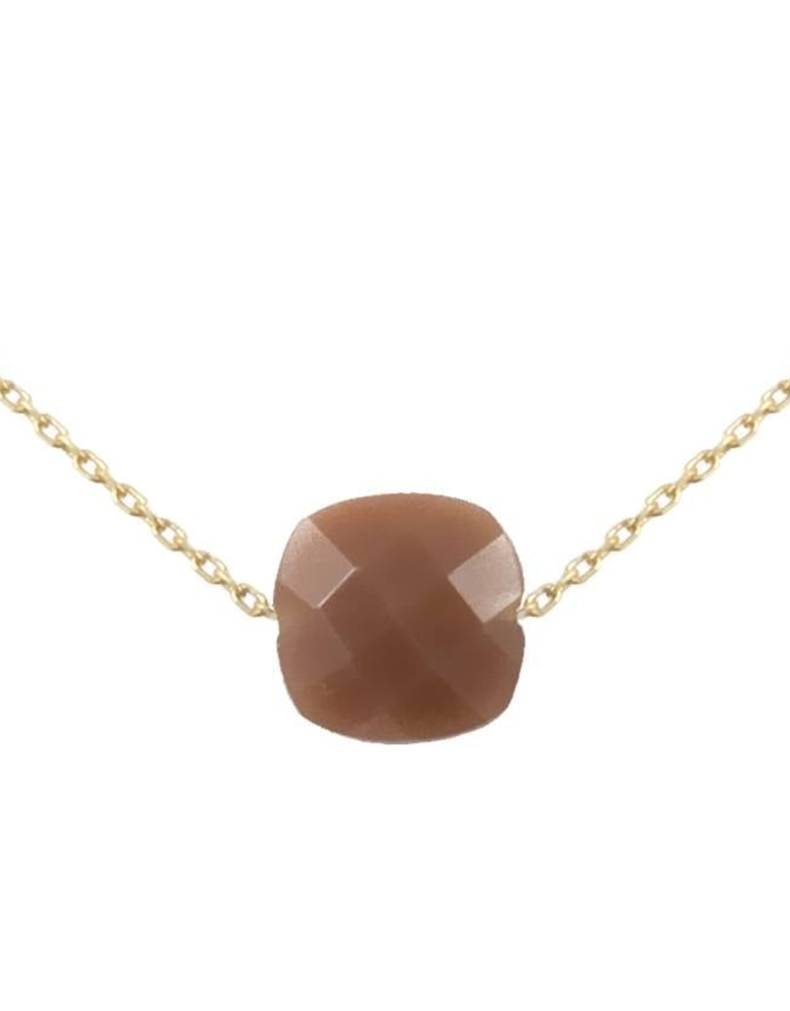 Bo Gold Ketting - Goud - Roze Maansteen