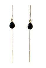 Bo Gold Oorbellen - Goud - Onyx