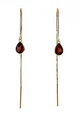 Bo Gold Earrings - Gold - Garnet
