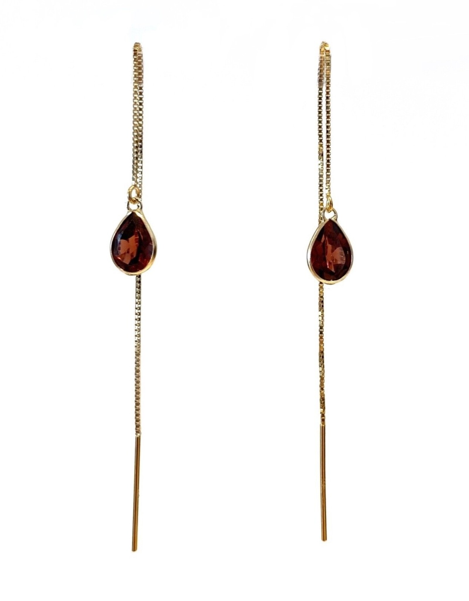 Bo Gold Earrings - Gold - Garnet
