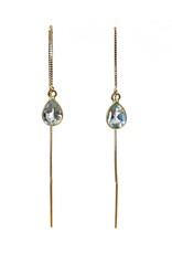 Bo Gold Oorbellen - Goud - Blauw Topaas