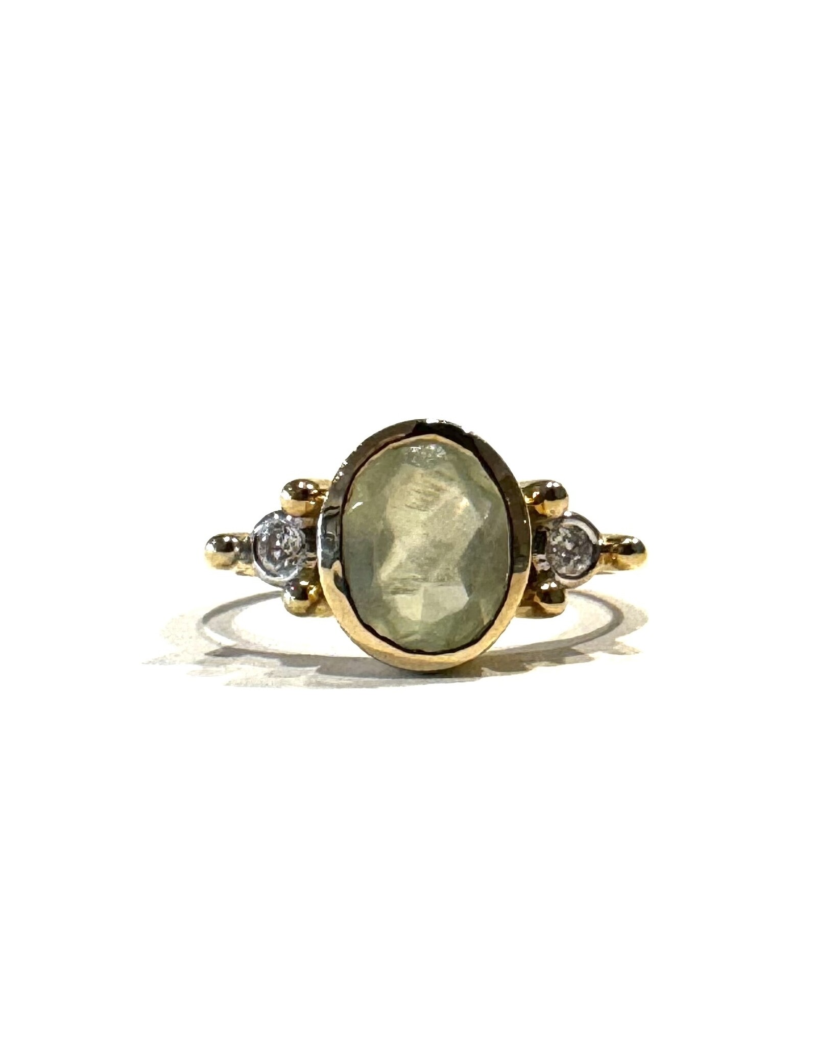 Bo Gold Ring - Gold - Prehnite - Diamond
