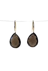 Bo Gold Earrings - Gold - Smokey Quartz