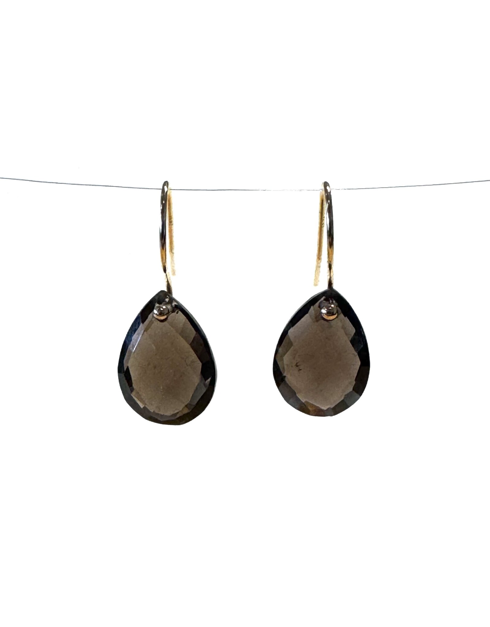 Bo Gold Earrings - Gold - Smokey Quartz