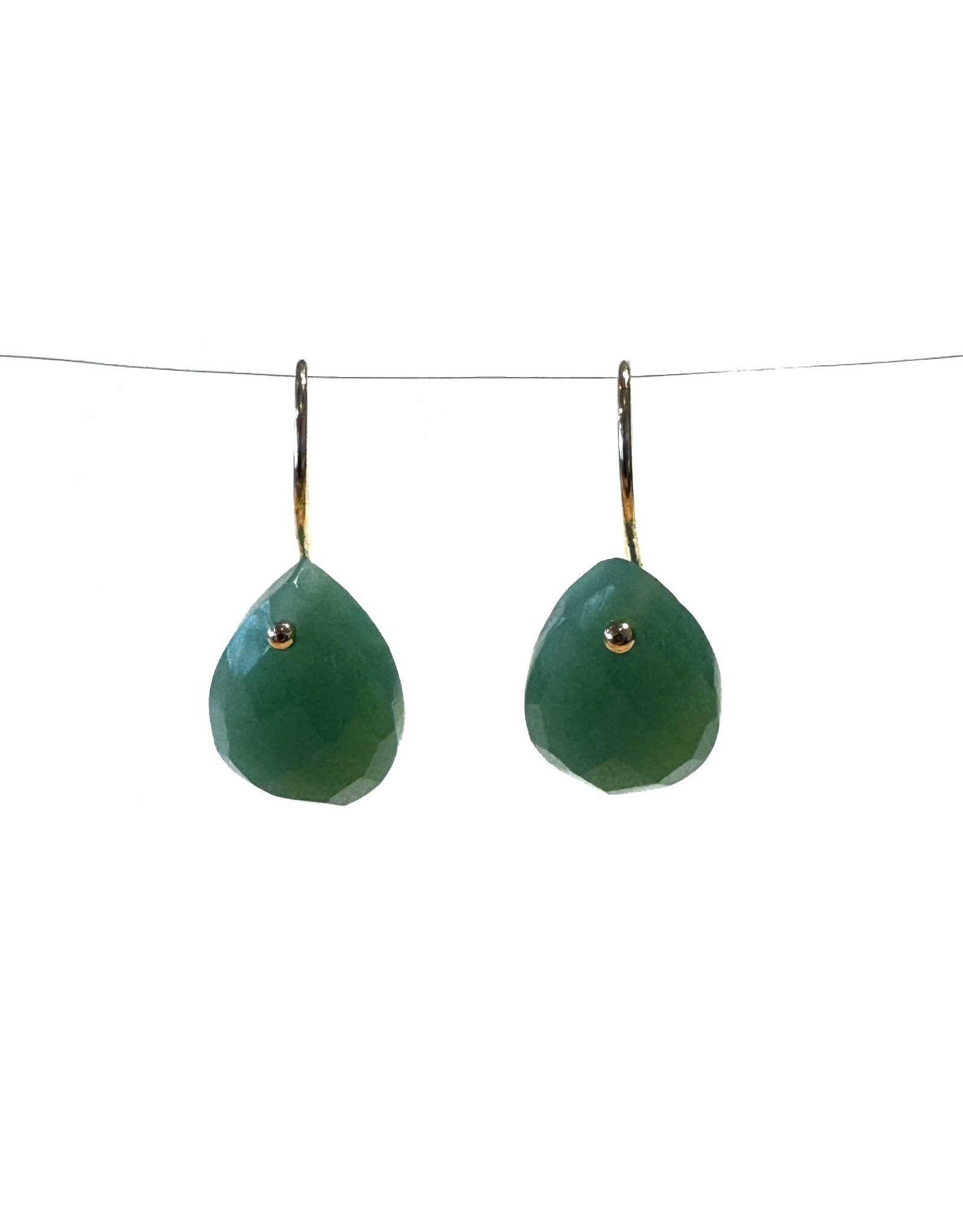 Bo Gold Oorbellen - Goud - Groene Onyx
