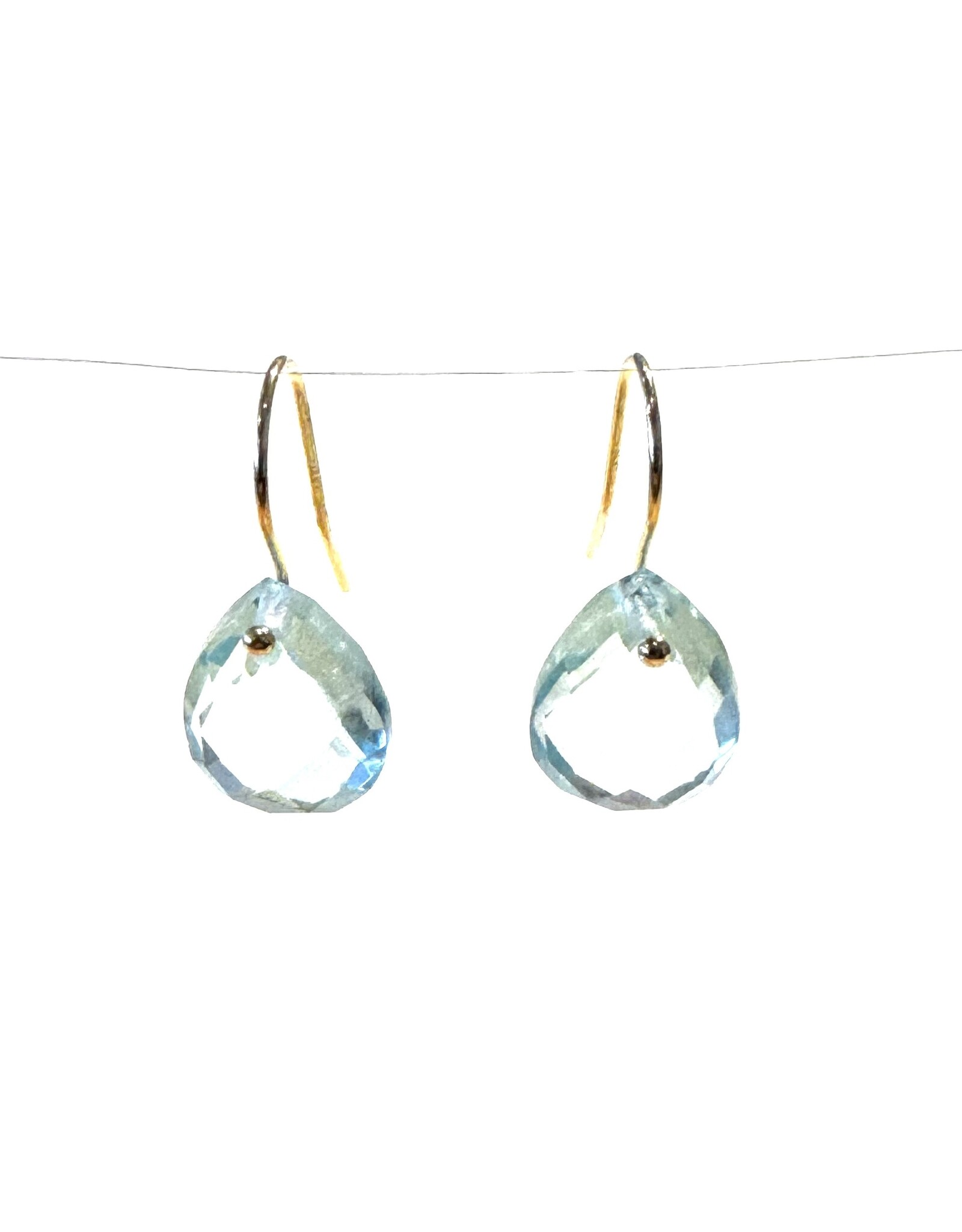Bo Gold Earrings - Gold - Blue Topaz