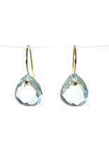 Bo Gold Earrings - Gold - Blue Topaz