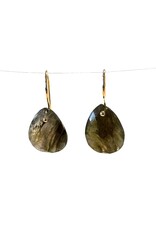 Bo Gold Earrings - Gold - Labradorite