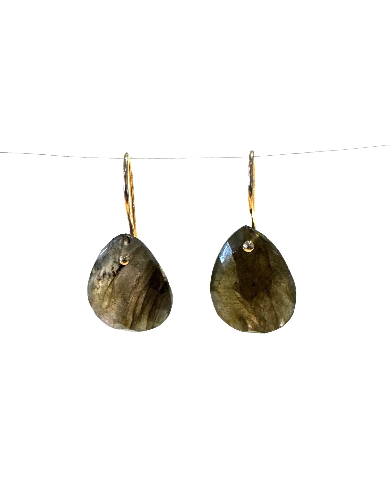Bo Gold Earrings - Gold - Labradorite