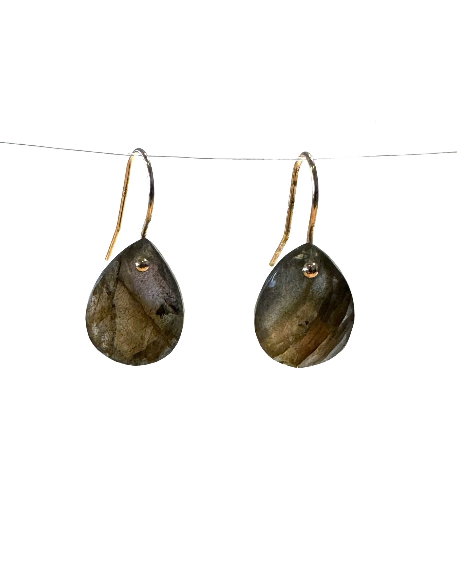 Bo Gold Earrings - Gold - Labradorite