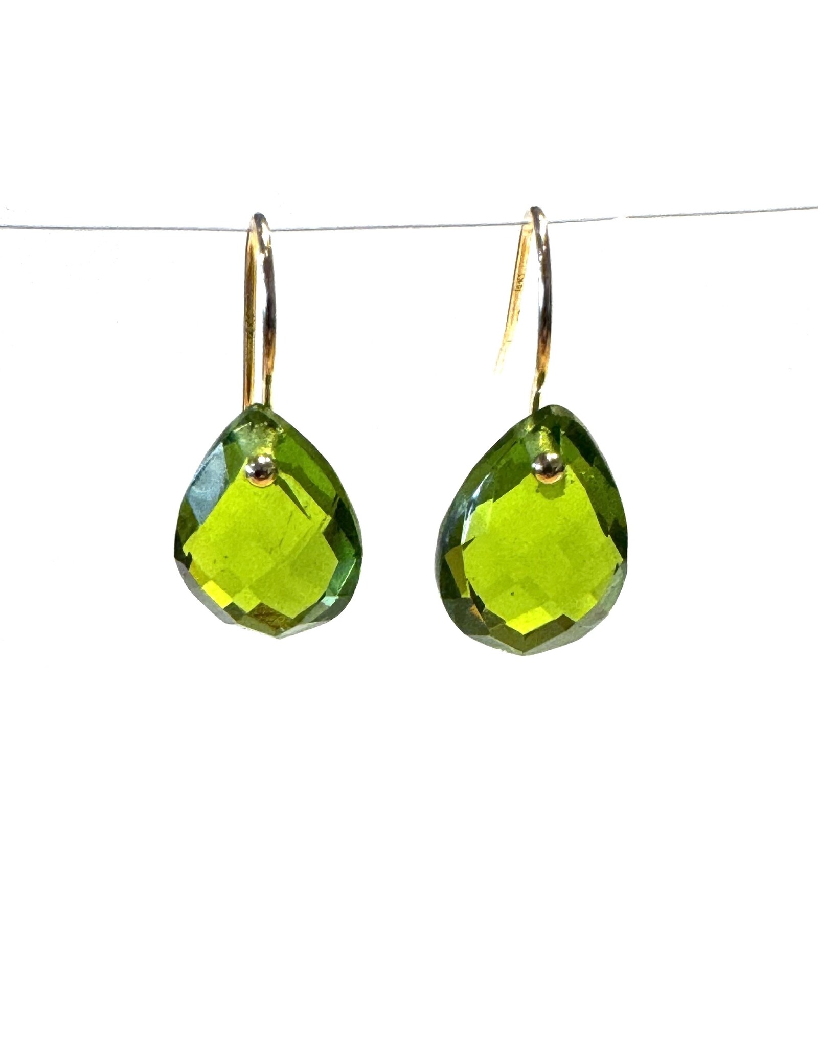 Bo Gold Oorbellen - Goud - Groene Kwarts