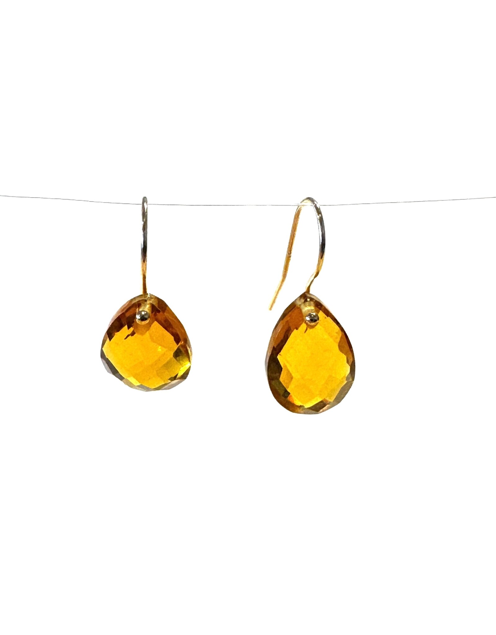 Bo Gold Earrings - Gold - Citrin