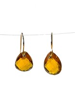Bo Gold Earrings - Gold - Citrin
