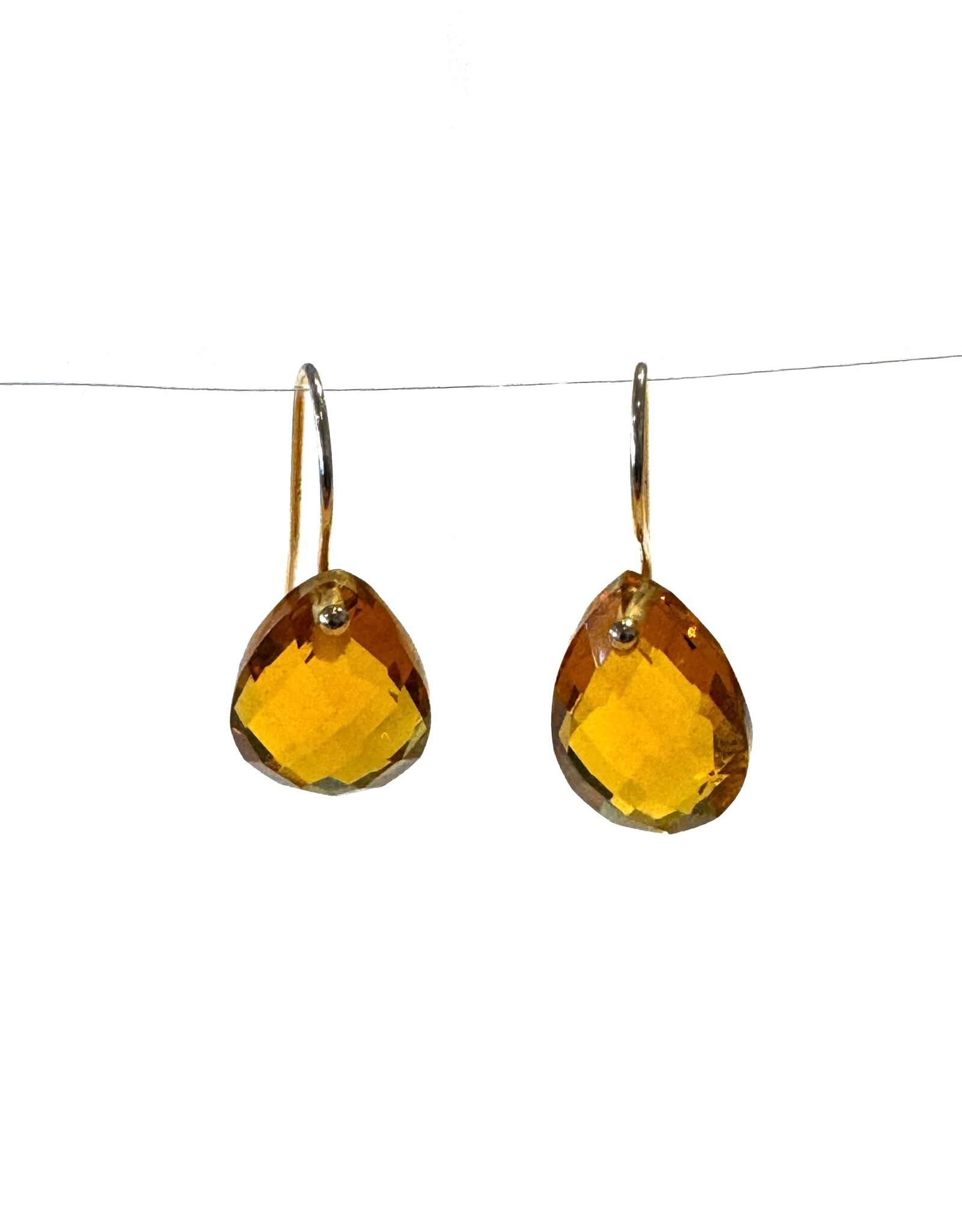 Bo Gold Earrings - Gold - Citrin