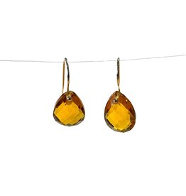 Bo Gold Earrings - Gold - Citrin