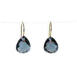 Bo Gold Earrings - Gold - London Blue Quartz