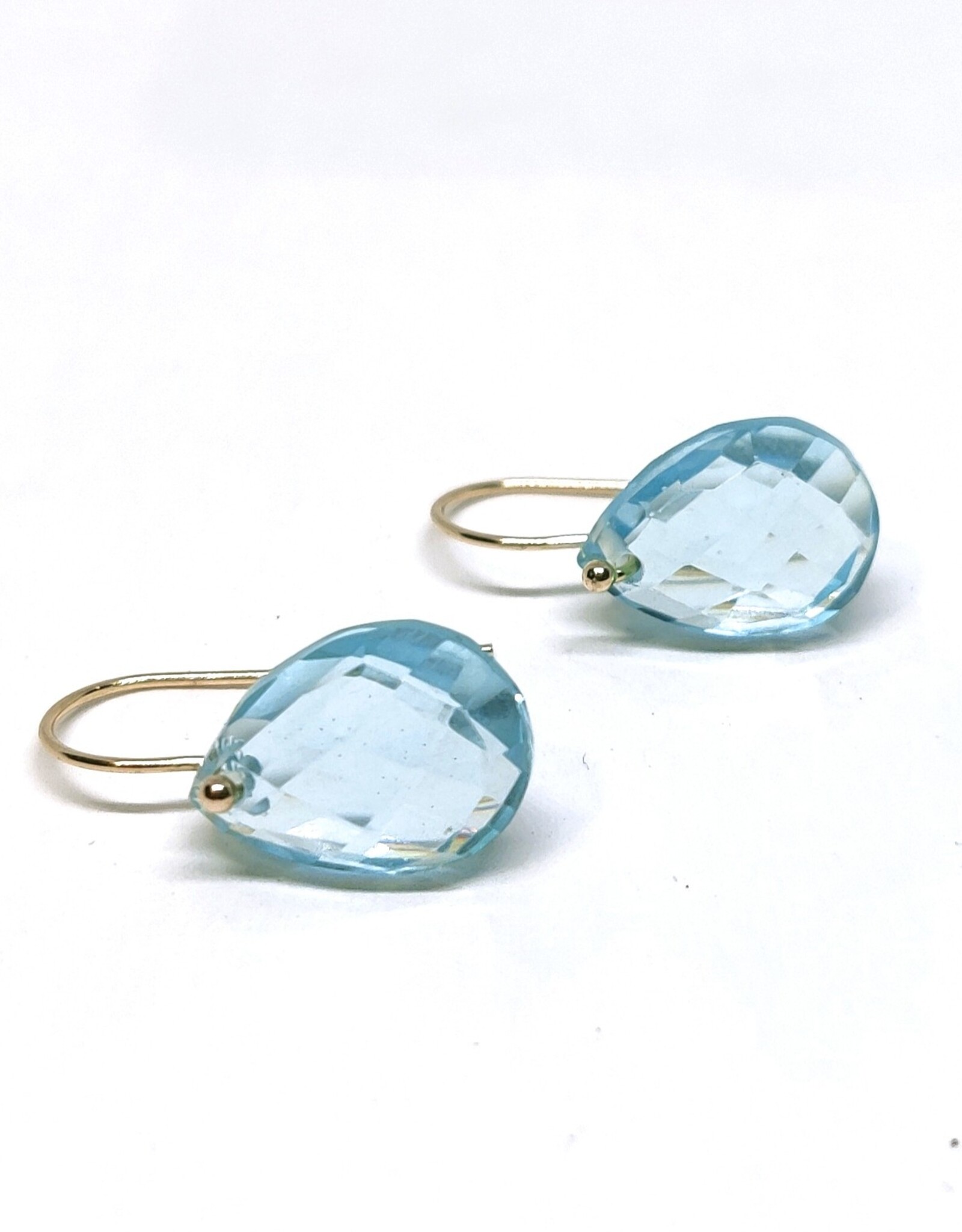 Bo Gold Earrings - Gold - Blue Topaz