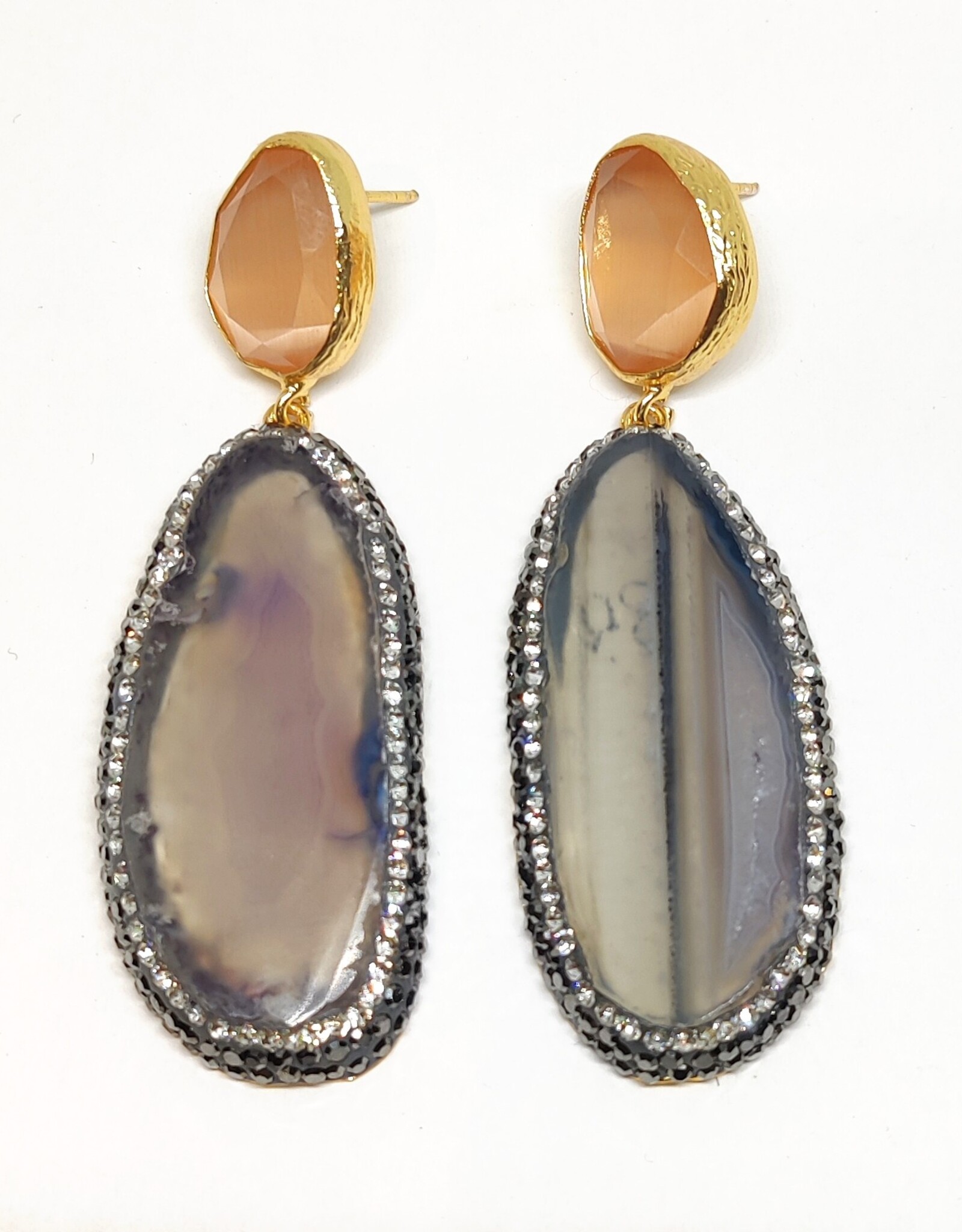 Sarah Lou Earrings - Agate