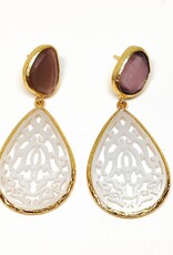 Sarah Lou Earrings - Mother off pearl