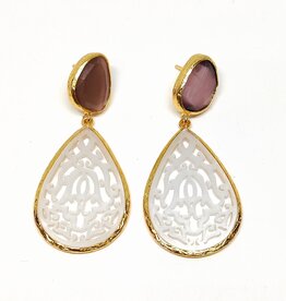 Sarah Lou Earrings - Mother off pearl