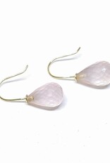 Bo Gold Earrings - Gold - Pink quartz