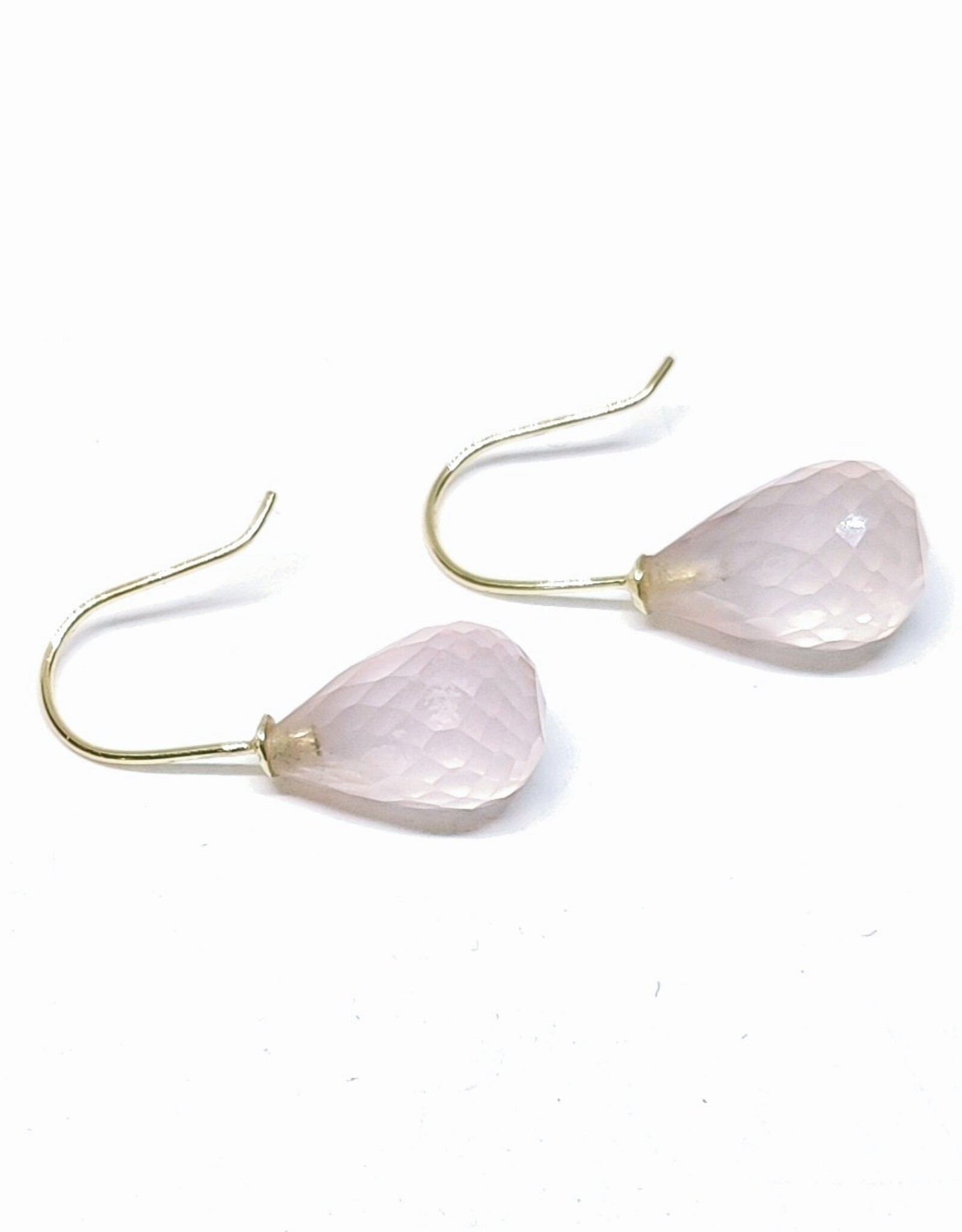 Bo Gold Earrings - Gold - Pink quartz