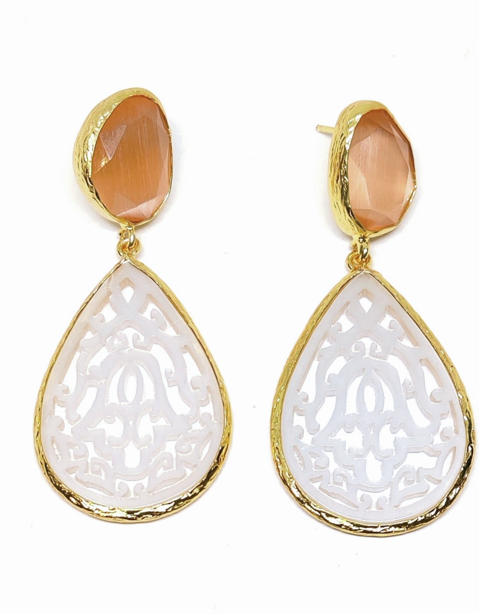 Sarah Lou Earrings - Mother off pearl