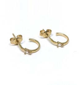 Navarro Earrings - Gold  - Rose Quartz