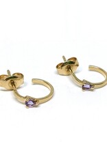 Navarro Earrings - Gold - Amethyst