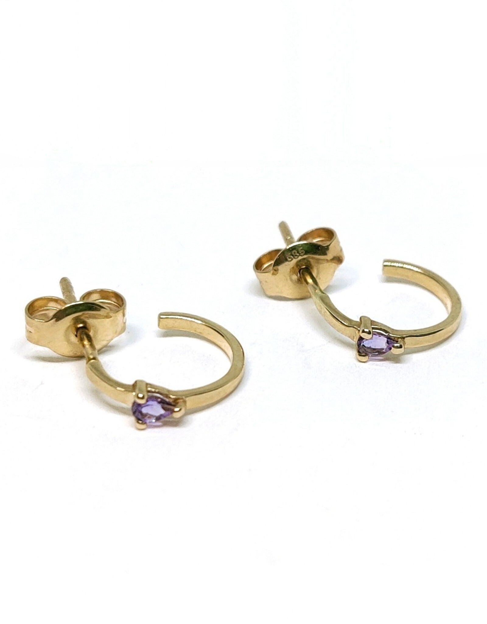 Navarro Earrings - Gold - Amethyst