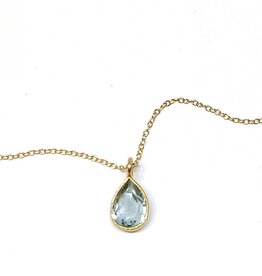 Bo Gold Necklace - Gold - Blue Topaz