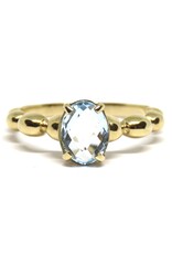 Navarro Ring - Goud - Blauw topaas