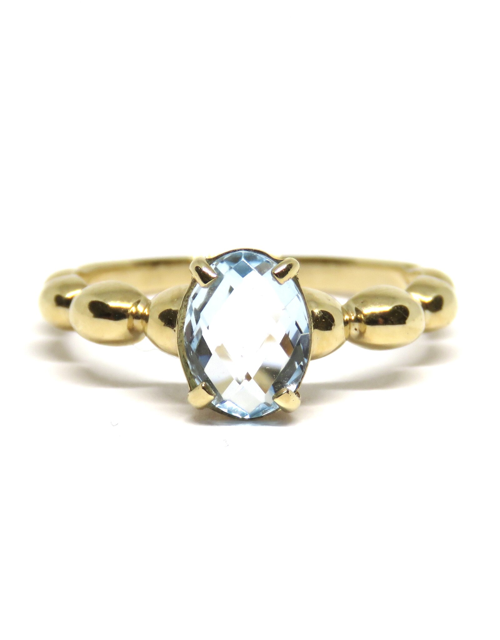 Navarro Ring - Goud - Blauw topaas