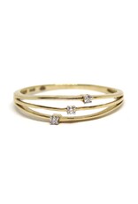 Bo Gold Ring - Gold - Three diamonds
